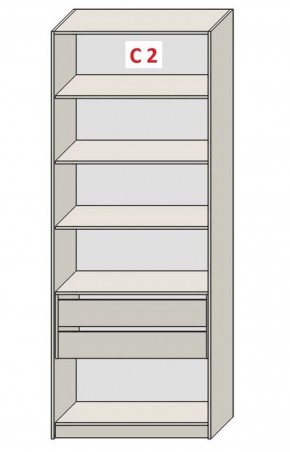 Шкаф СТАНДАРТ С1 без ящика серия "ГЕСТИЯ" (Светло-серый/Дуб Небраска натуральный) 800*520*2300 в Снежинске - snezhinsk.ok-mebel.com | фото 6
