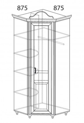 Шкаф угловой №562 "Алиса" (угол 875*875) в Снежинске - snezhinsk.ok-mebel.com | фото 2