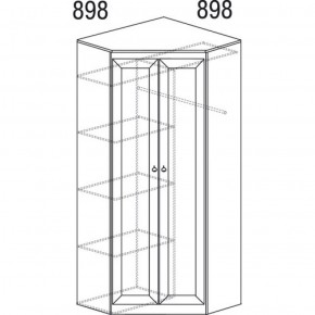 Шкаф угловой №606 Инна (угол 898*898) Денвер темный в Снежинске - snezhinsk.ok-mebel.com | фото 3