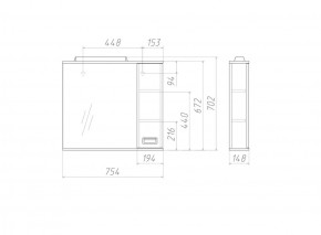 Шкаф-зеркало Cube 75 Эл. Правый Домино (DC5009HZ) в Снежинске - snezhinsk.ok-mebel.com | фото 3