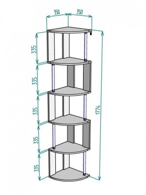 Стеллаж Maria S113-MA (Графит) в Снежинске - snezhinsk.ok-mebel.com | фото 3