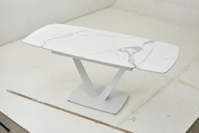 Стол ALATRI 120 GLOSS STATUARIO WHITE SOLID CERAMIC / WHITE, ®DISAUR в Снежинске - snezhinsk.ok-mebel.com | фото 2