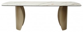 Стол BRONTE 220 KL-188 Контрастный мрамор матовый, итальянская керамика/ Шампань, ®DISAUR в Снежинске - snezhinsk.ok-mebel.com | фото 2