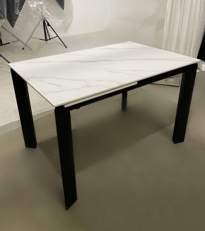 Стол CORNER 120 MATT WHITE MARBLE SOLID CERAMIC / BLACK, ®DISAUR в Снежинске - snezhinsk.ok-mebel.com | фото 2