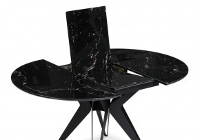 Стол стеклянный Рикла 110(150)х110х76 черный мрамор / черный в Снежинске - snezhinsk.ok-mebel.com | фото 4