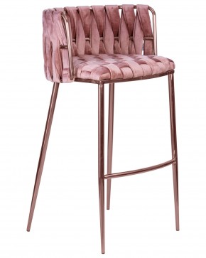 Стул барный DOBRIN EMMA ROSE GOLD, розовый велюр (VF-10) в Снежинске - snezhinsk.ok-mebel.com | фото 2