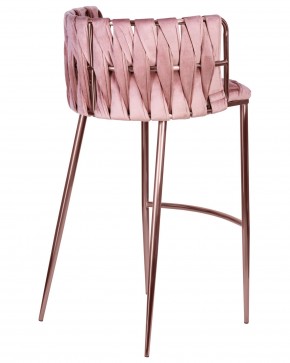 Стул барный DOBRIN EMMA ROSE GOLD, розовый велюр (VF-10) в Снежинске - snezhinsk.ok-mebel.com | фото 4