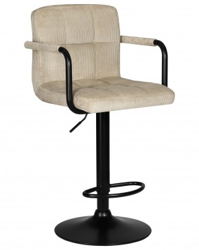 Стул барный DOBRIN KRUGER ARM BLACK, бежевый вельвет (LAR-E2041-04) в Снежинске - snezhinsk.ok-mebel.com | фото