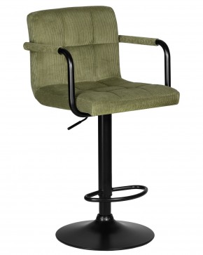 Стул барный DOBRIN KRUGER ARM BLACK, зеленый вельвет (LAR-E2041-7) в Снежинске - snezhinsk.ok-mebel.com | фото