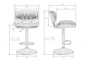 Стул барный DOBRIN MORGAN, цвет черный глянец PU ABD 002 в Снежинске - snezhinsk.ok-mebel.com | фото 11