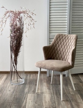 Стул HERMAN 360 град. ЛАТТЕ #25, велюр / белый каркас М-City в Снежинске - snezhinsk.ok-mebel.com | фото 2