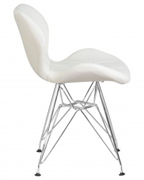 Стул обеденный DOBRIN BUTTERFLY CHROME, ножки хром, цвет белый в Снежинске - snezhinsk.ok-mebel.com | фото 3