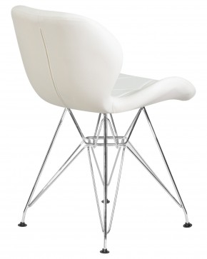 Стул обеденный DOBRIN BUTTERFLY CHROME, ножки хром, цвет белый в Снежинске - snezhinsk.ok-mebel.com | фото 4