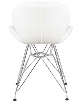 Стул обеденный DOBRIN BUTTERFLY CHROME, ножки хром, цвет белый в Снежинске - snezhinsk.ok-mebel.com | фото 5