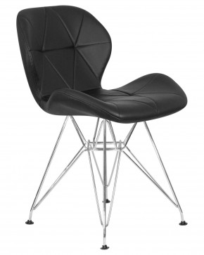 Стул обеденный DOBRIN BUTTERFLY CHROME, ножки хром, цвет чёрный в Снежинске - snezhinsk.ok-mebel.com | фото 2