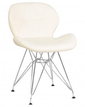 Стул обеденный DOBRIN BUTTERFLY CHROME, ножки хром, цвет кремовый в Снежинске - snezhinsk.ok-mebel.com | фото