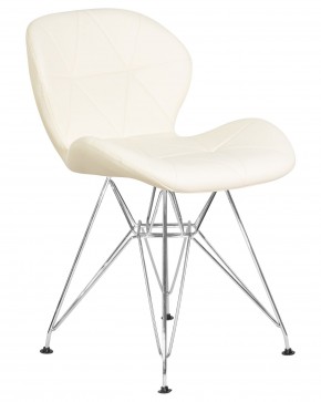 Стул обеденный DOBRIN BUTTERFLY CHROME, ножки хром, цвет кремовый в Снежинске - snezhinsk.ok-mebel.com | фото 2