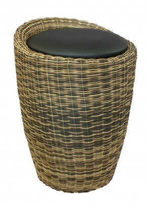 Табурет с местом для хранения LM-1100Rattan, чёрный в Снежинске - snezhinsk.ok-mebel.com | фото