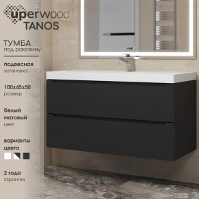 Тумба под раковину Uperwood Tanos 100 см, подвесная, черная матовая в Снежинске - snezhinsk.ok-mebel.com | фото 3
