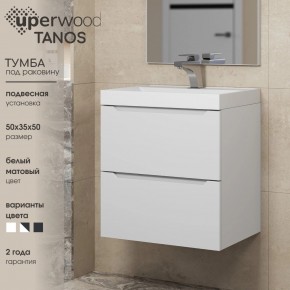 Тумба под раковину Uperwood Tanos 50 см, подвесная, белая матовая в Снежинске - snezhinsk.ok-mebel.com | фото 6