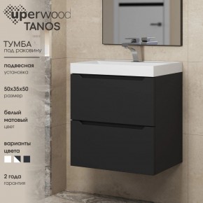 Тумба под раковину Uperwood Tanos 50 см, подвесная, черная матовая в Снежинске - snezhinsk.ok-mebel.com | фото 4