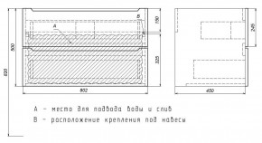 Тумба под раковину Uperwood Tanos 80 см, подвесная, черная матовая в Снежинске - snezhinsk.ok-mebel.com | фото 7