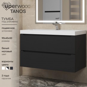 Тумба под раковину Uperwood Tanos 90 см, подвесная, черная матовая в Снежинске - snezhinsk.ok-mebel.com | фото 3