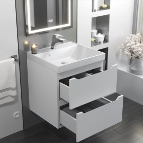 Тумба с раковиной Uperwood Tanos 50 см, подвесная, белая матовая в Снежинске - snezhinsk.ok-mebel.com | фото 11