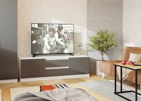 Тумба ТВ большая Парус (Белый/Графит) в Снежинске - snezhinsk.ok-mebel.com | фото 2