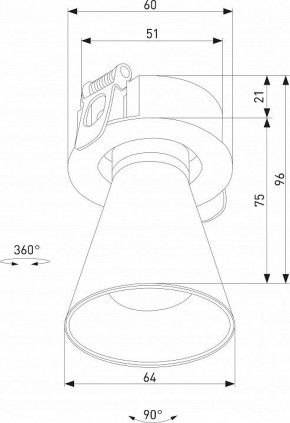 Встраиваемый светильник Elektrostandard Bell 25097/LED 8W 3000K черный в Снежинске - snezhinsk.ok-mebel.com | фото 5